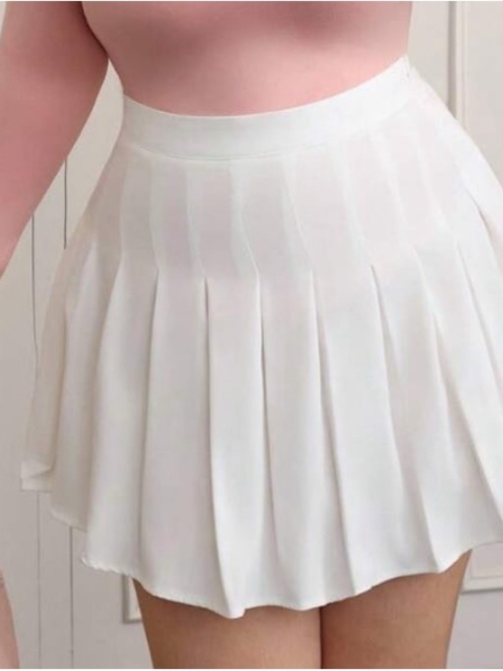 SHEIN White Pleated Mini Skirt